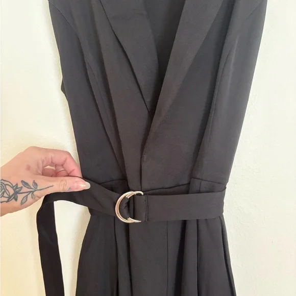 Commense Black Jumpsuit with Belt - Picture 5 of 6